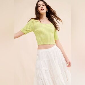 Free People San Lucas Pullover in Lime color